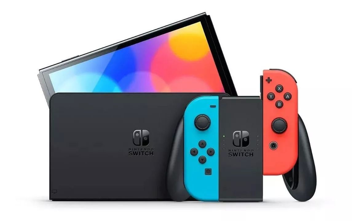 Nintendo Switch Oled 64gb Standard Color Rojo Neón, Azul Neón Y Negro.