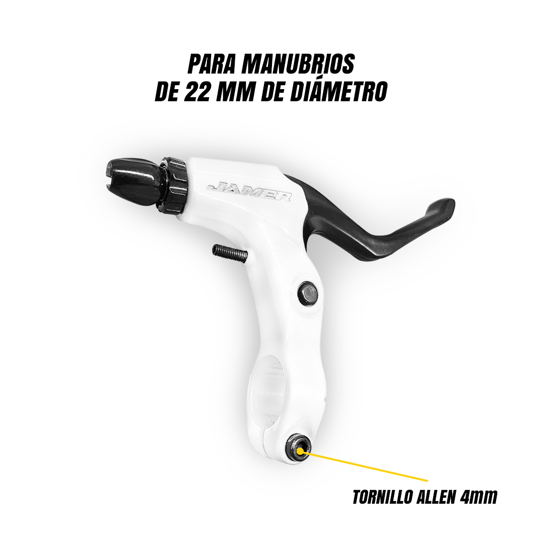 Palanca De Freno MTB Bicicleta Aluminio Blanca