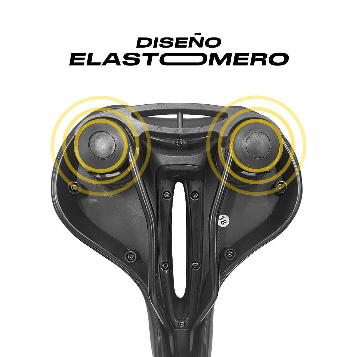 Asiento Gel Bicicleta Prostático Confortable con Elastómeros Vento Negro con Rojo