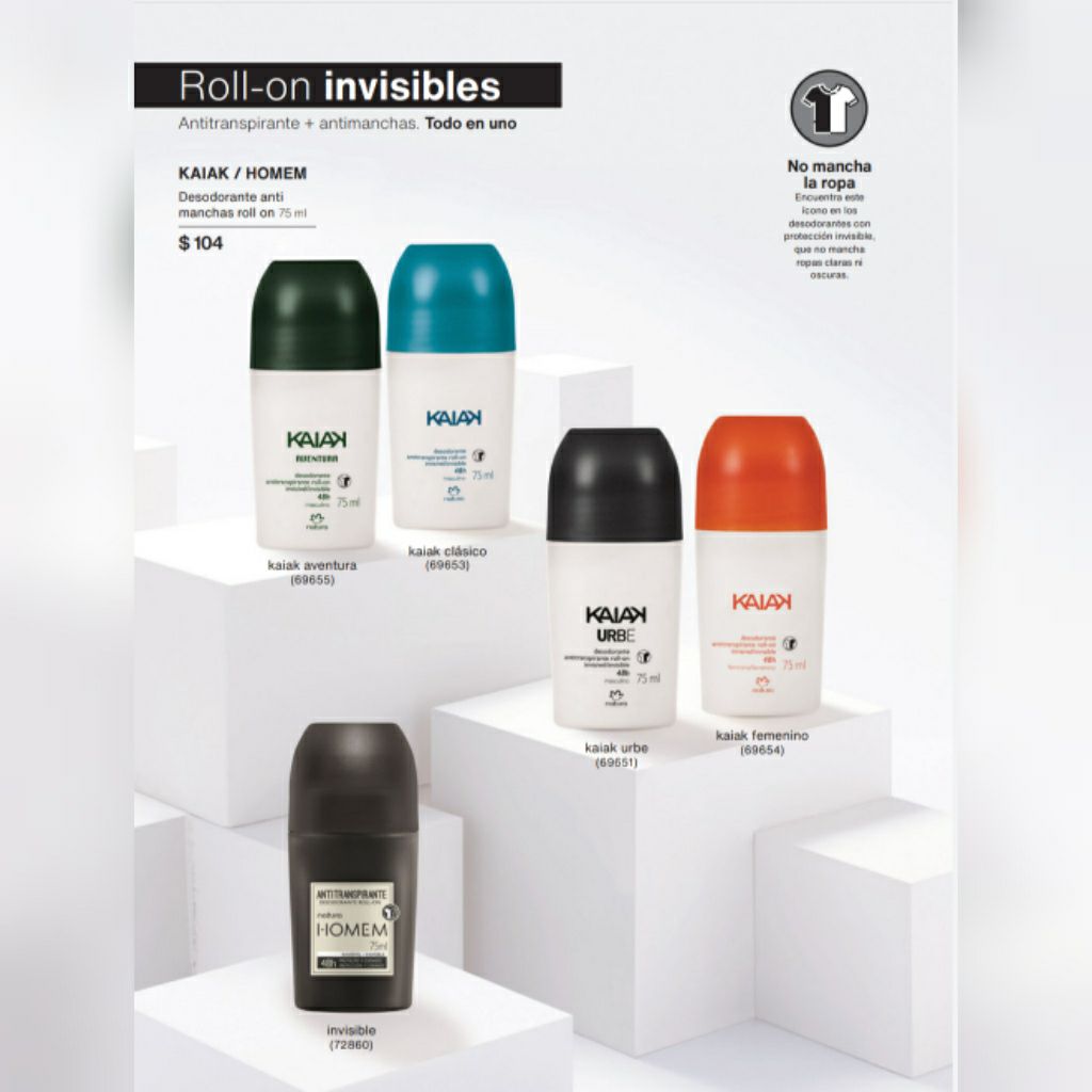 Desodorante Antitranspirante Roll-on Invisible Homem Natura 70ml Pack 3