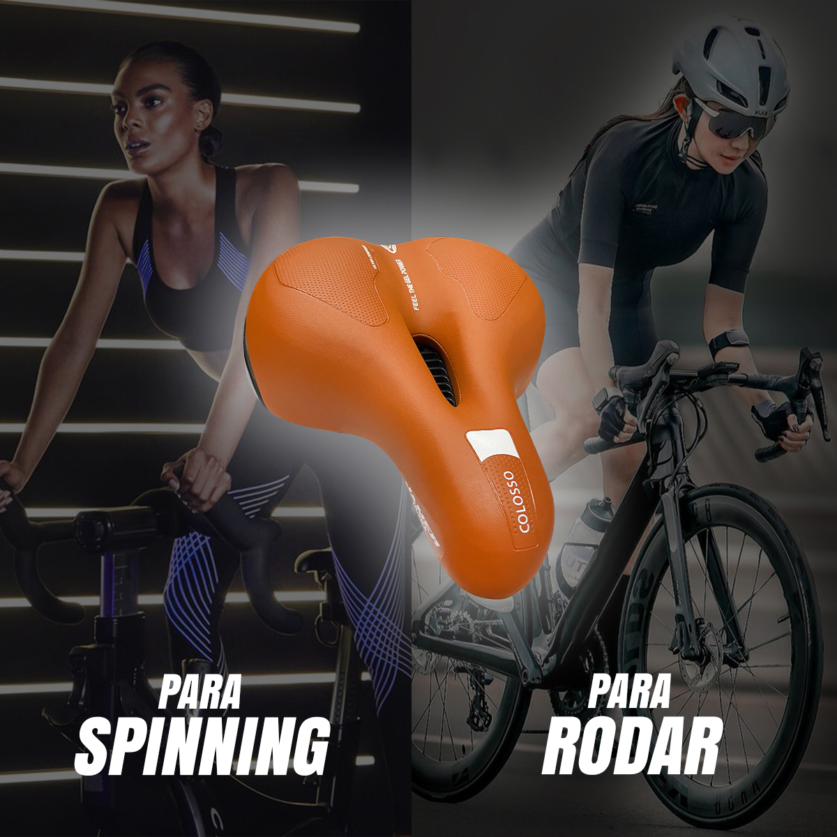 Asiento Bicicleta Prostático De Gel Confortable con Elastómeros Colosso Cafe