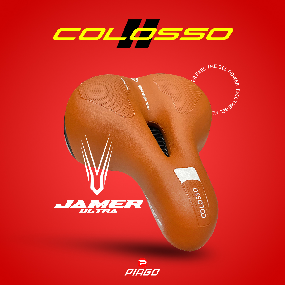 Asiento Bicicleta Prostático De Gel Confortable con Elastómeros Colosso Cafe