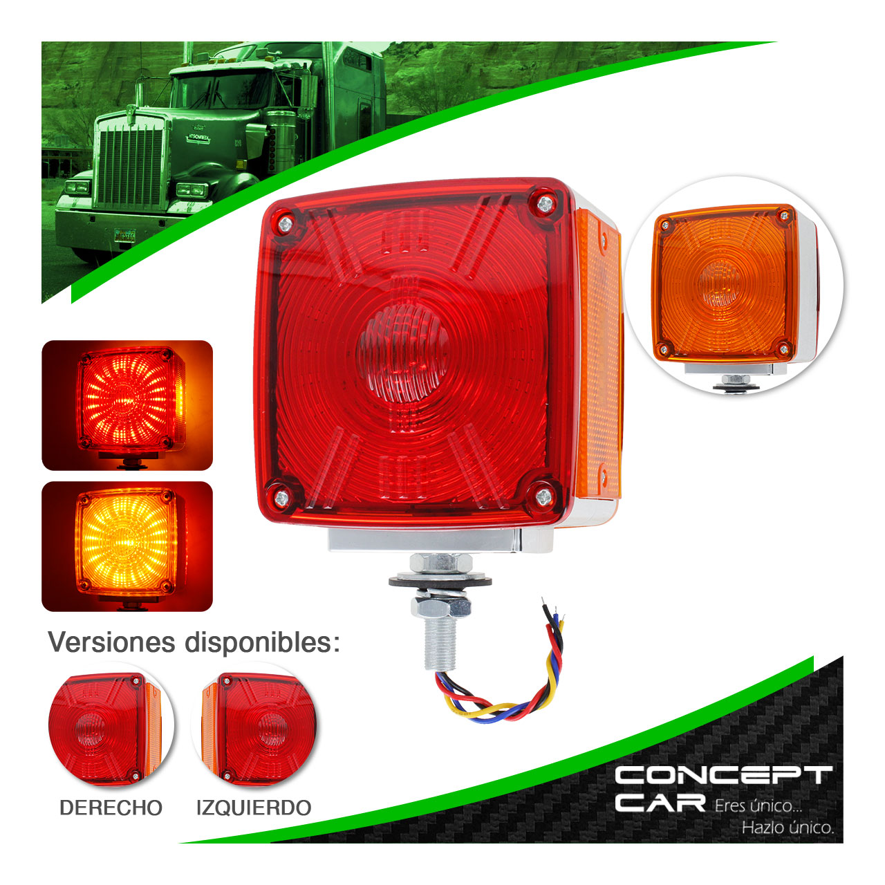 Plafon Direccional 54 Led Bicolor Kenworth Rayado 12-24v
