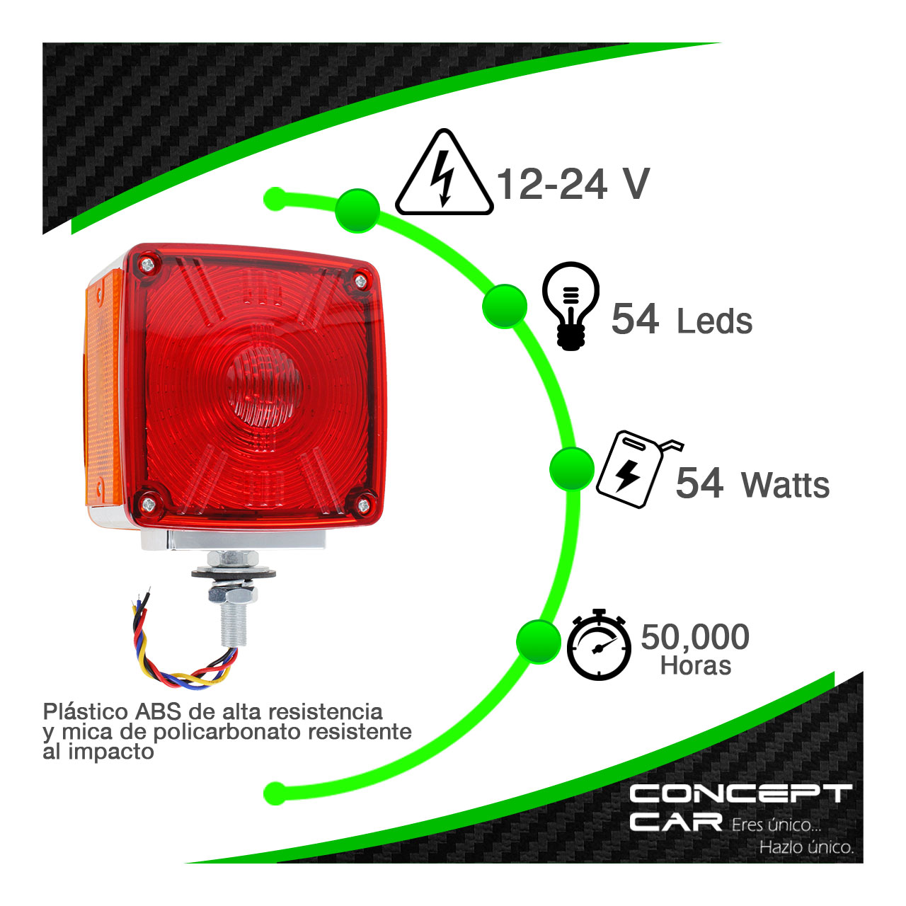 Plafon Direccional 54 Led Bicolor Kenworth Rayado 12-24v