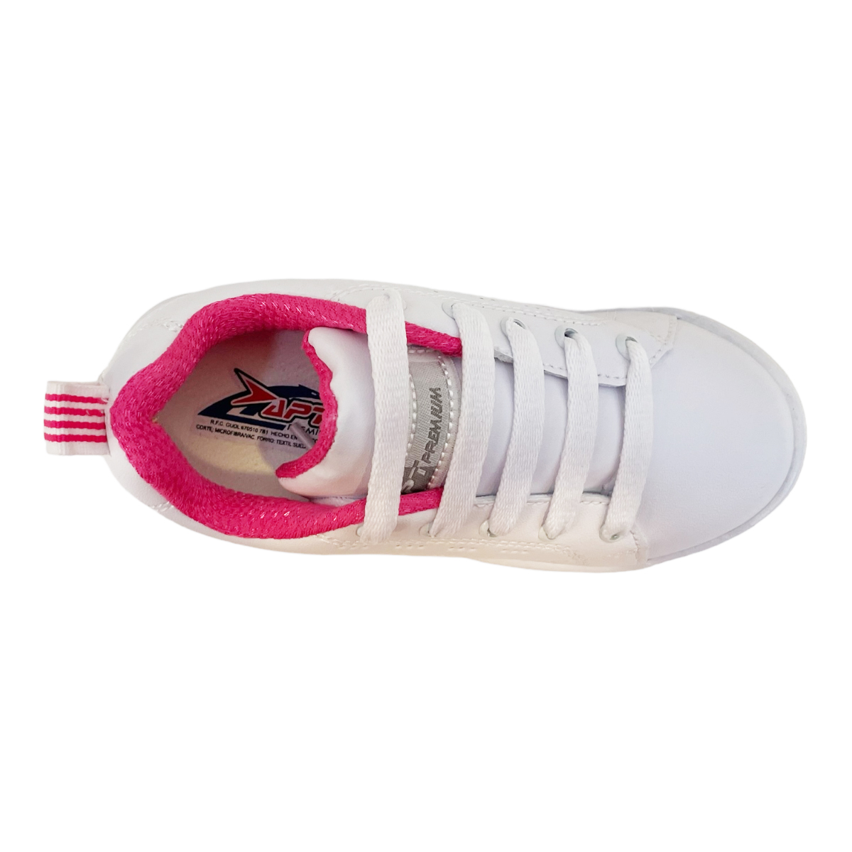 Tenis blancos escolares Niña Niño APT Premium 18 al 21.5 cómodos