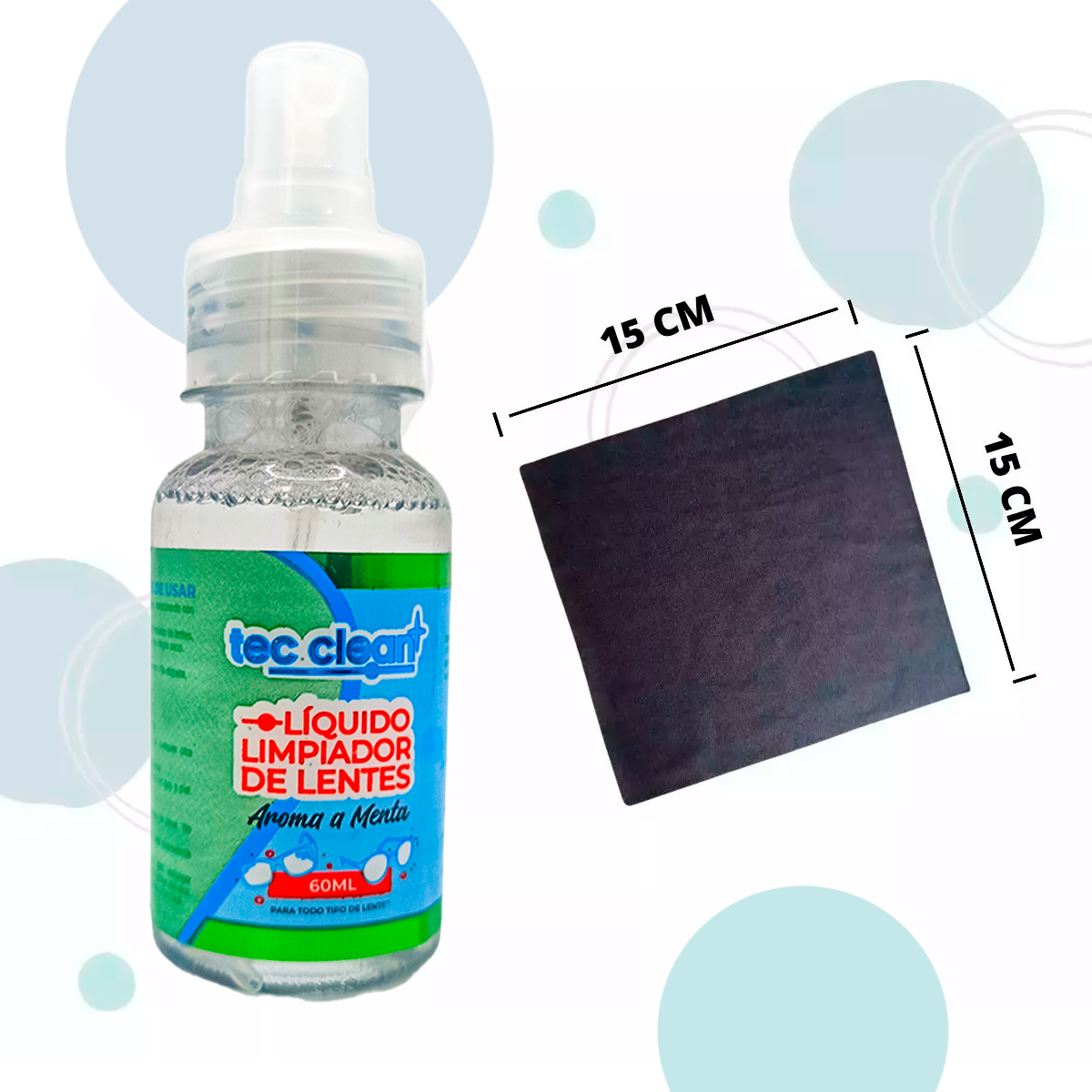 Líquido Para Limpiar Lentes Pantalla Celular 60ml 2 Piezas Tec Clean