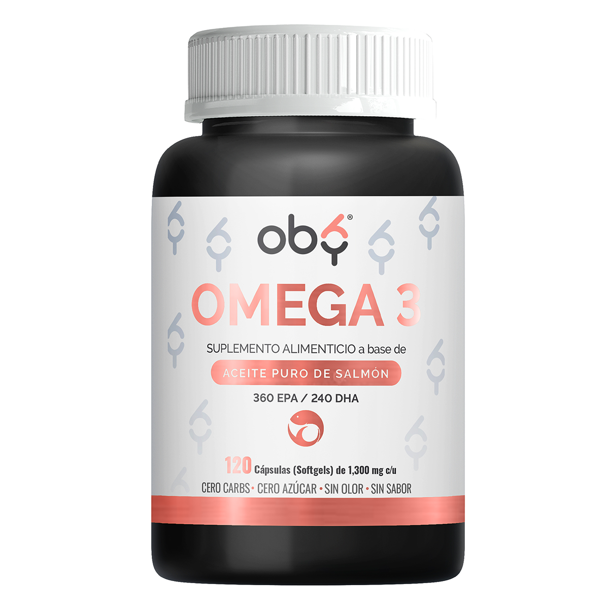 OBY Omega 3 a base de Salmón Salvaje de Alta concentración | Omega 3 1000mg Aceite de Salmón Puro y DHA - EPA | 120 Capsulas de Softgels - Sin Olor y Sin Sabor