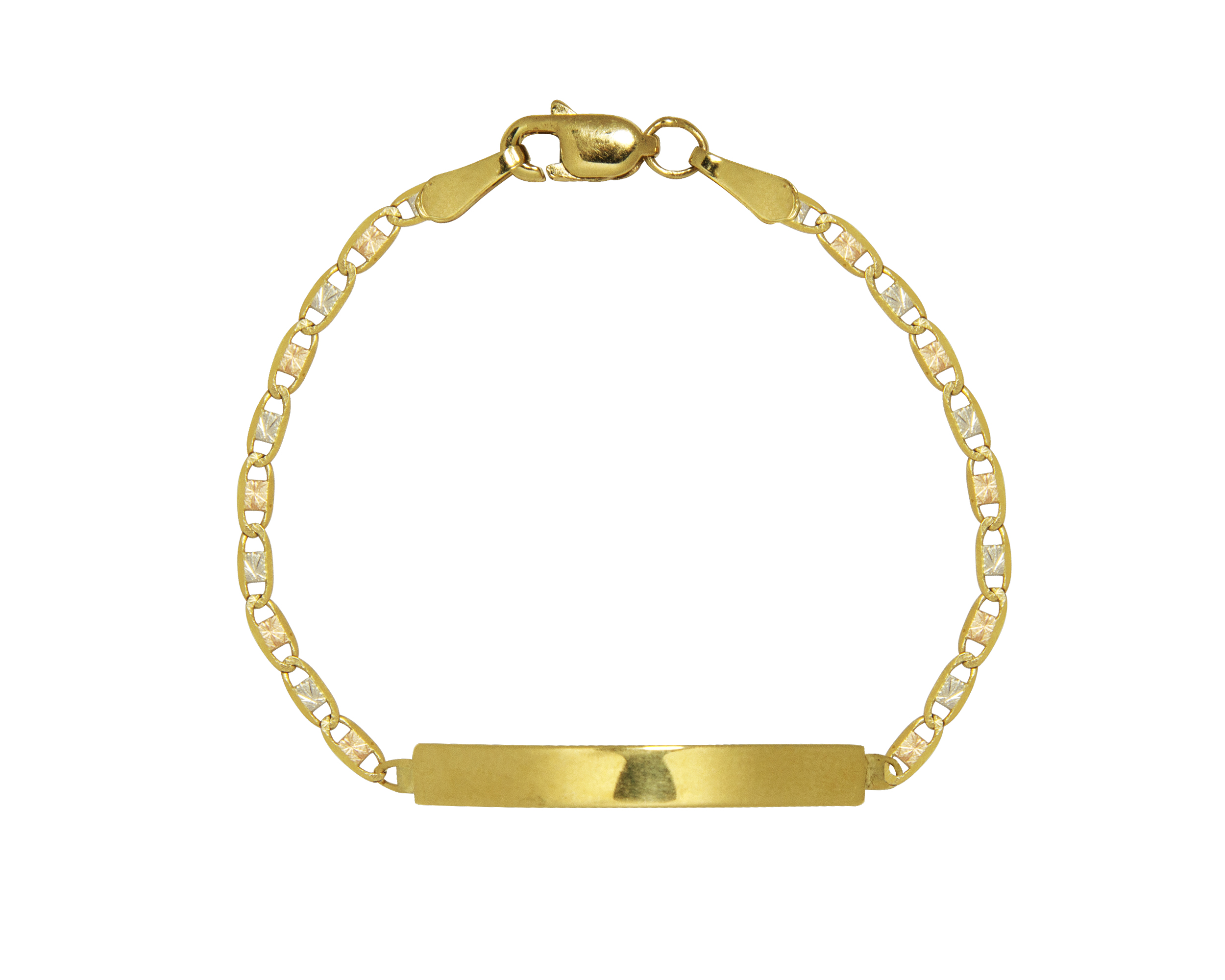 Pulsera Oro 10k Horoz Eslabon florentino 3col 12cm S863.