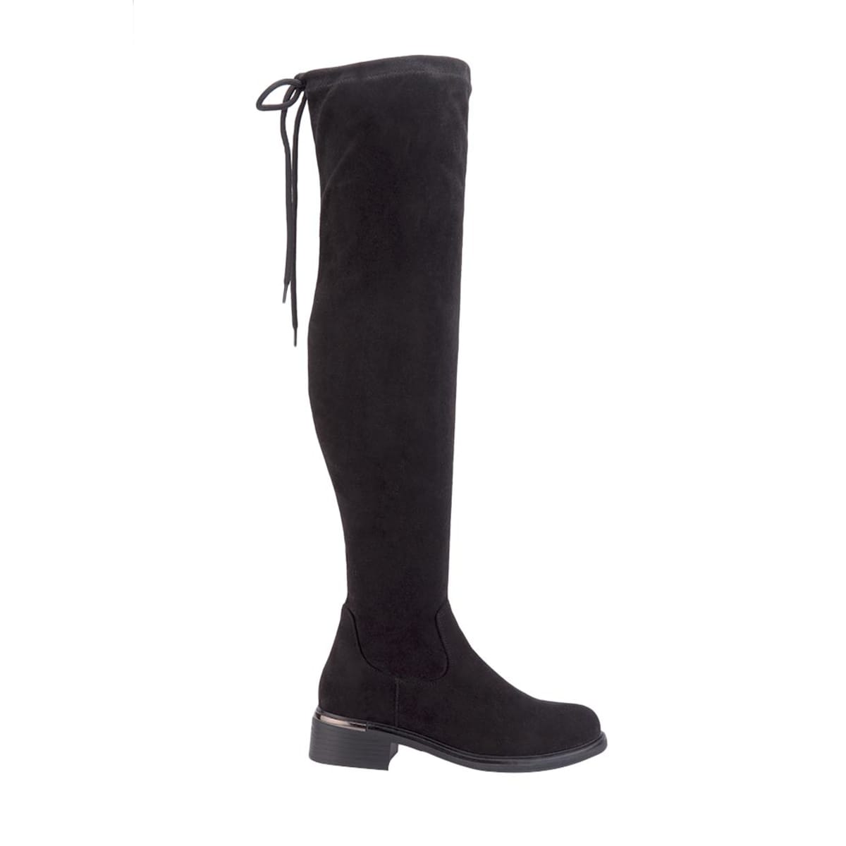 Botas extralargas Tierra Bendita stretch de ante negras, mod. 1085407