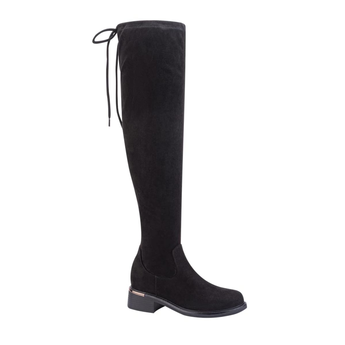 Botas extralargas Tierra Bendita stretch de ante negras, mod. 1085407