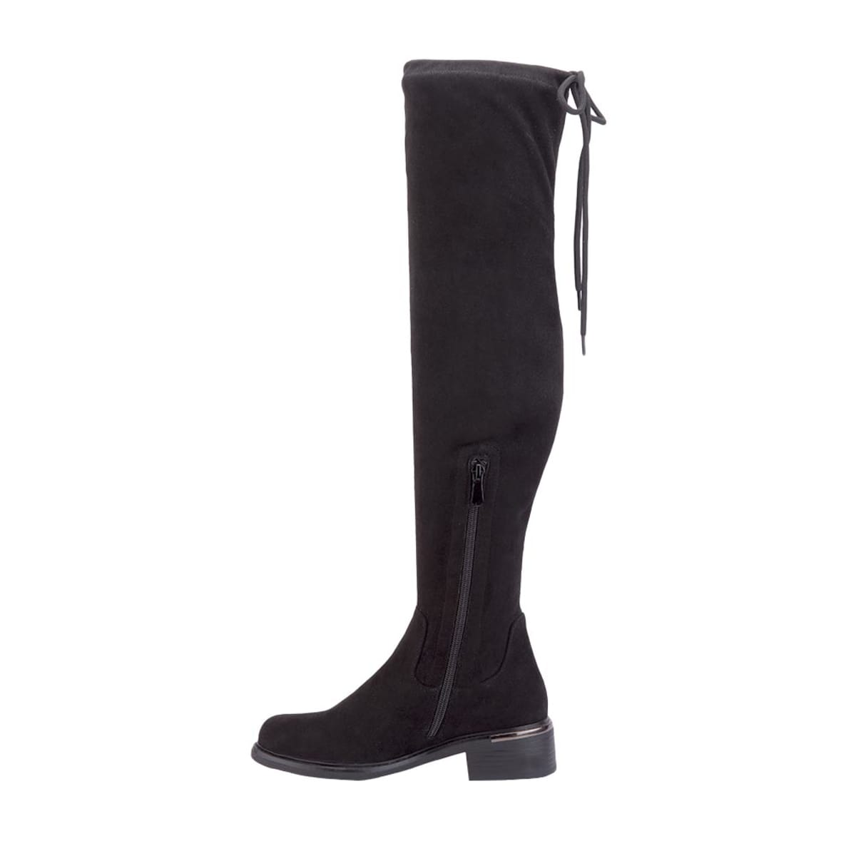 Botas extralargas Tierra Bendita stretch de ante negras, mod. 1085407