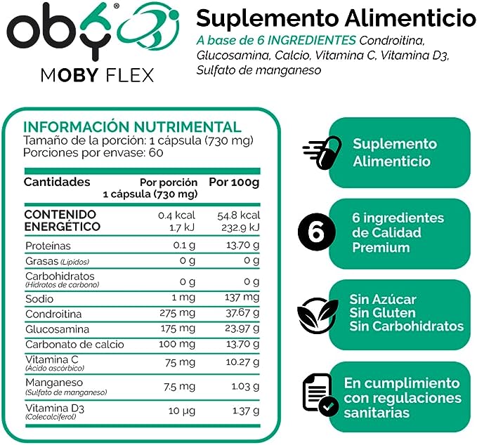 Glucosamina Condroitina Calcio Vitamina D Articulaciones | Oby | Suplementos Alimenticios 