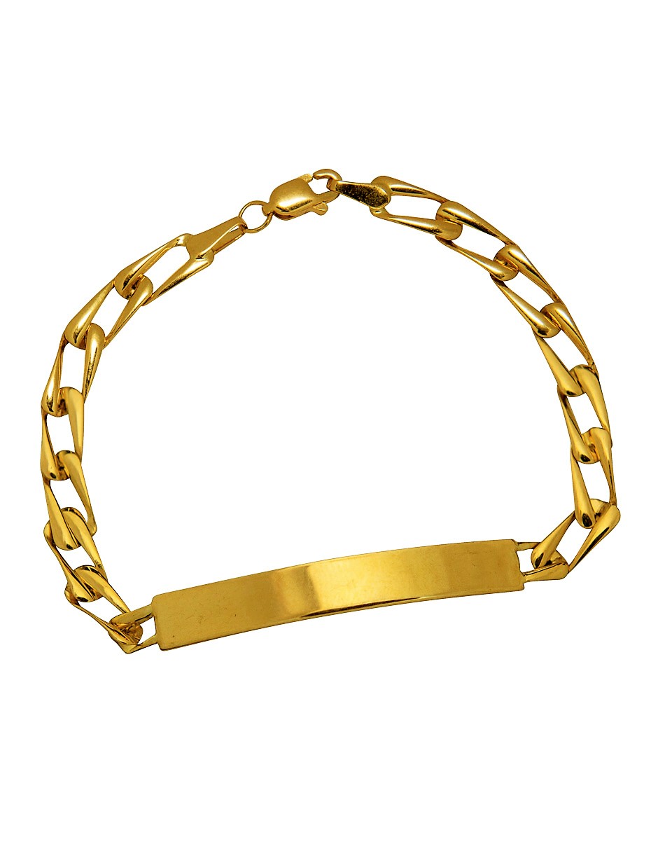 Pulsera/Esclava Oro 14K Horoz Troquelada Lisa 16cm S1057.