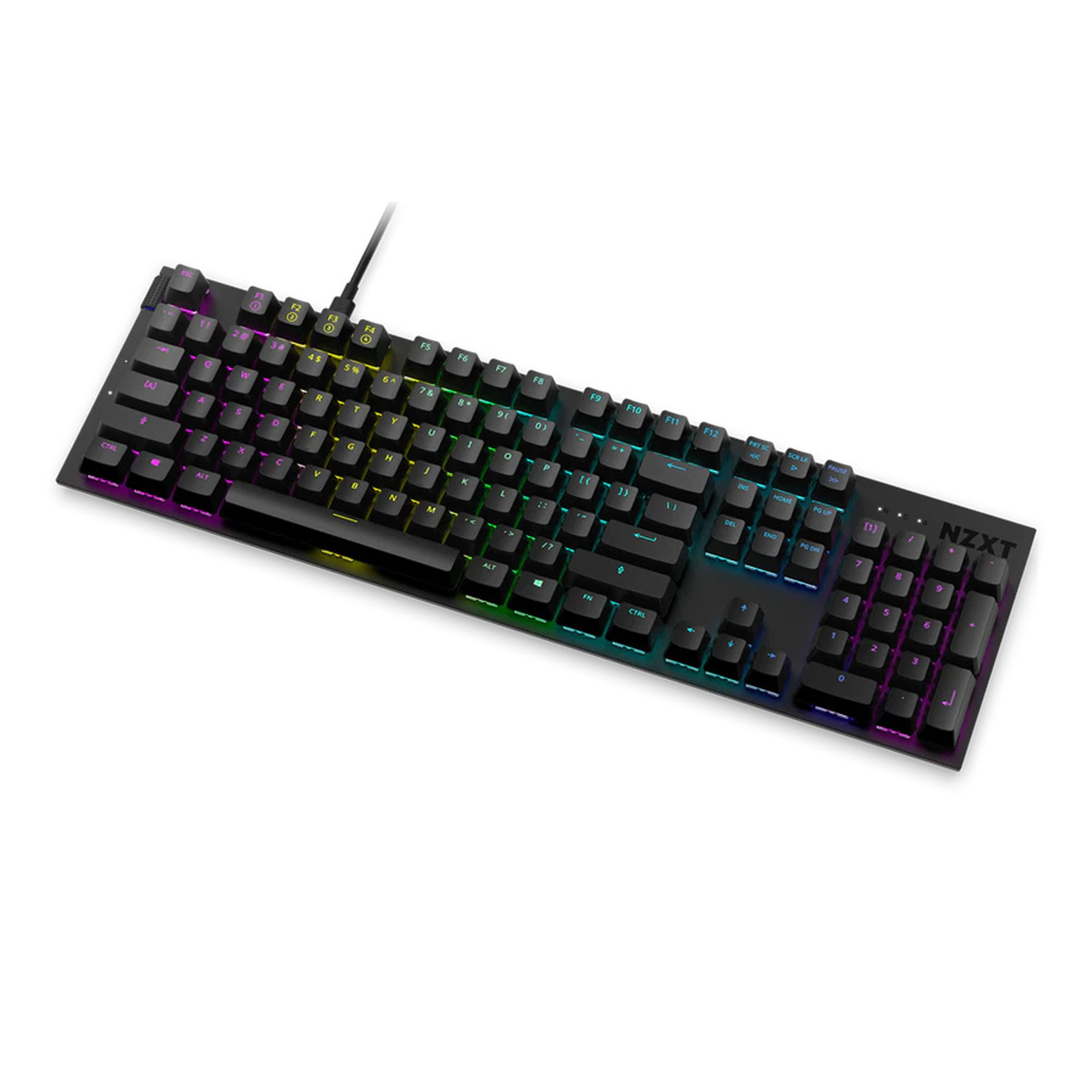 Teclado Gamer NZXT Function alámbrico Inglés RGB Negro