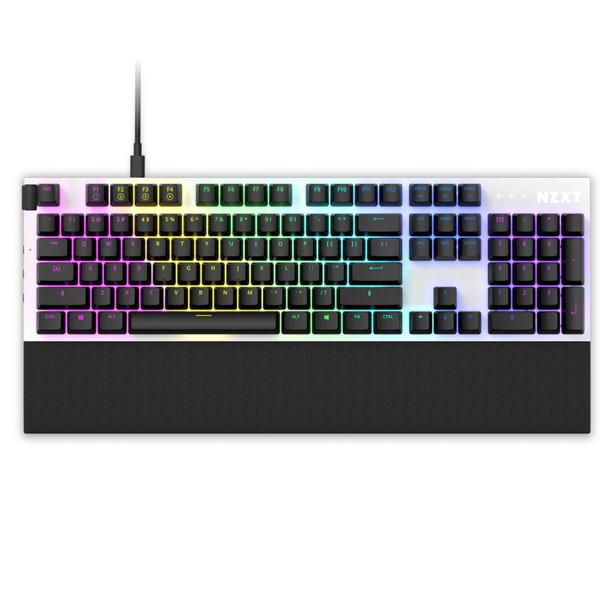 Teclado Gamer NZXT Function alámbrico Inglés RGB Blanco