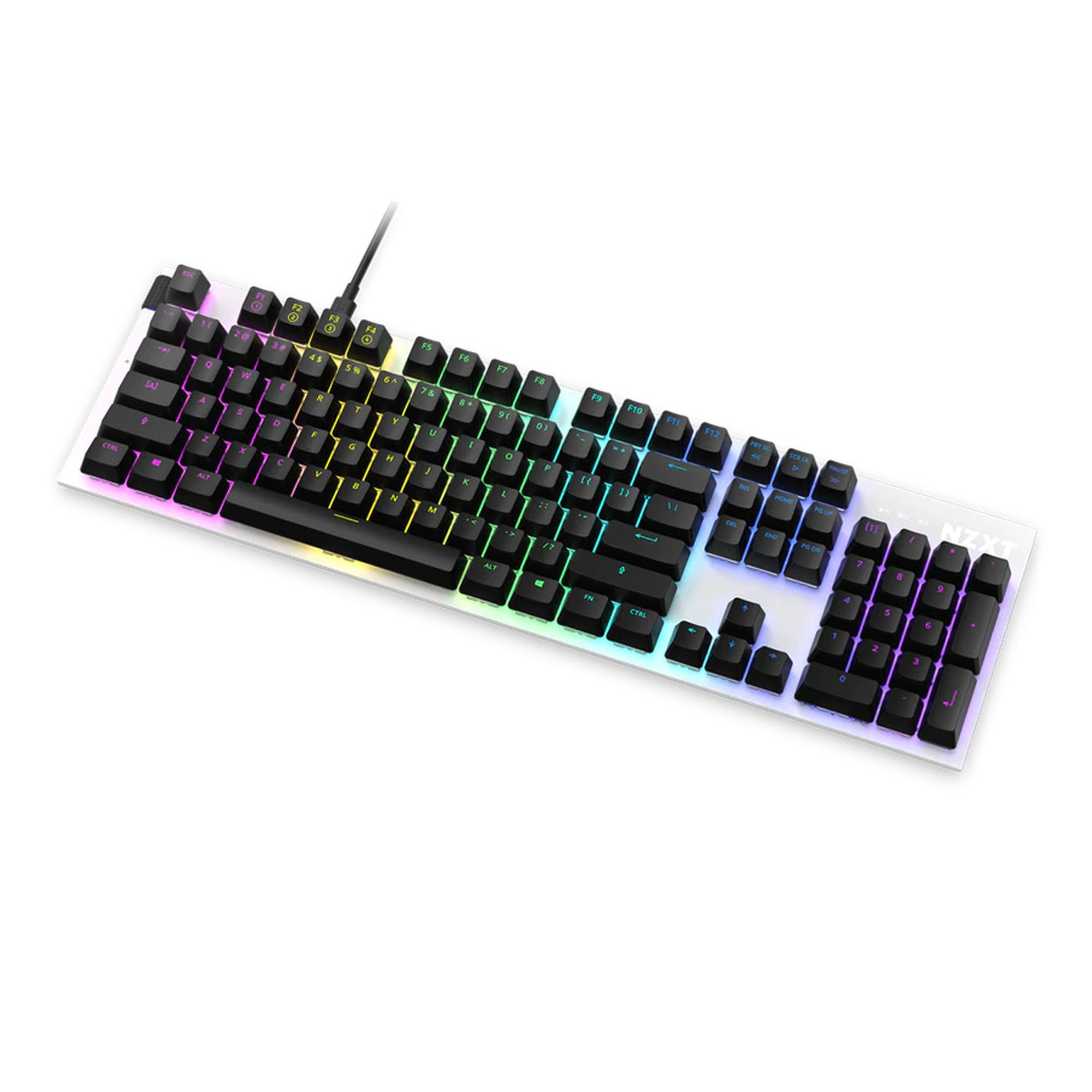 Teclado Gamer NZXT Function alámbrico Inglés RGB Blanco