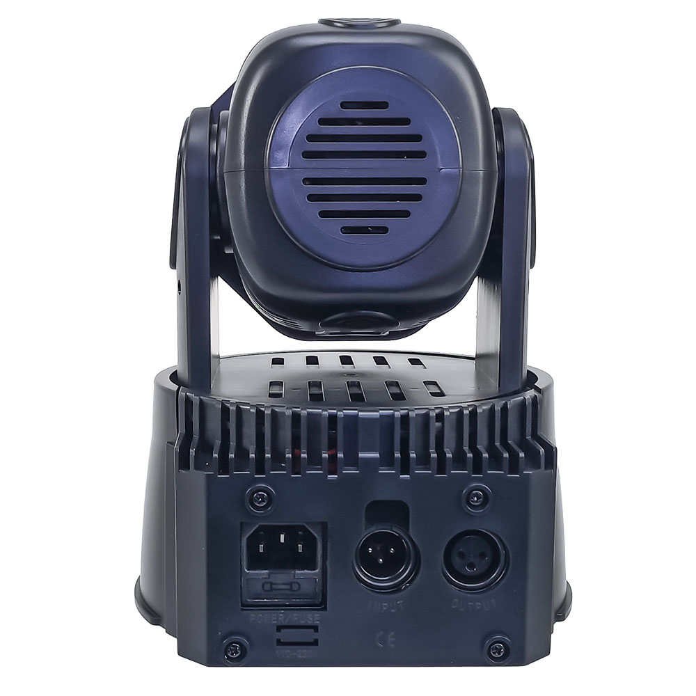 Reflector para Iluminacion Nocturna de Fiestas y Eventos en Cabeza Robotica con Protocolo DMX Multiples Haces de Luz y Amplia Gama de Colores Modo Audioritmico y Control Remoto Master RC-MINIHEADR	