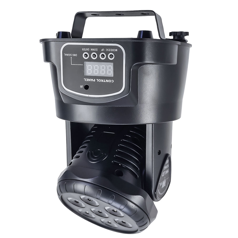 Reflector para Iluminacion Nocturna de Fiestas y Eventos en Cabeza Robotica con Protocolo DMX Multiples Haces de Luz y Amplia Gama de Colores Modo Audioritmico y Control Remoto Master RC-MINIHEADR	
