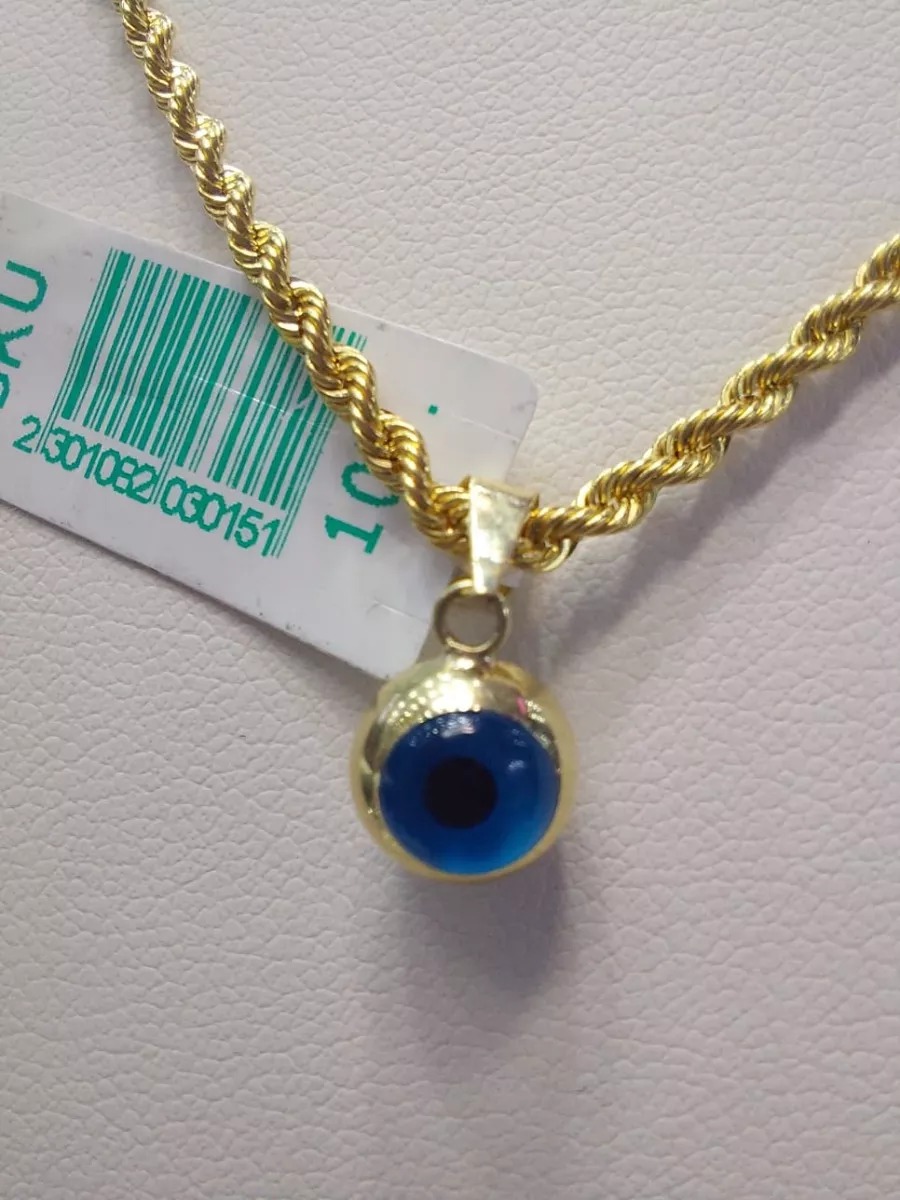 Dije Ojo Turco Azul Oro 10k. + Obsequio