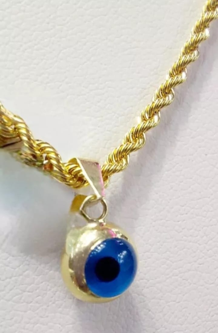 Dije Ojo Turco Azul Oro 10k. + Obsequio