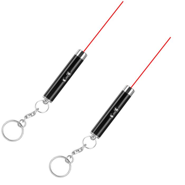 Puntero Láser para Regalar MXLAC-002-4 2 pzas Láser de Luz Roja Alcance 50m 3,0V Potencia de Salida 5MW 3 x LR41 incluidas, CatLas