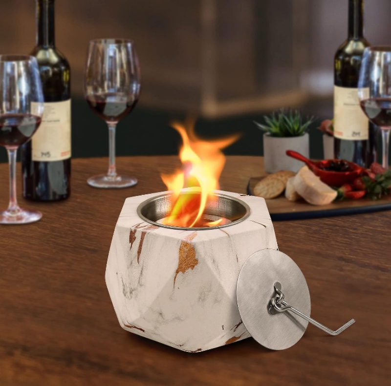 Chimenea minimalista portátil bioetanol decoración 