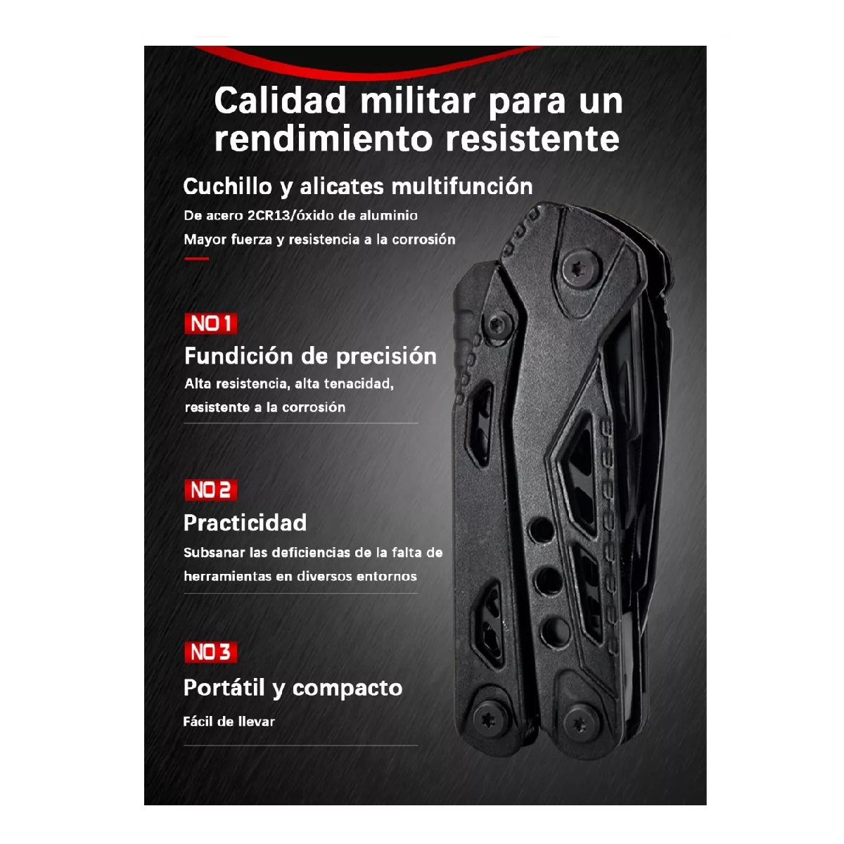 Navajas Multiherramien Pinzas Acero Inoxidable Camping Pesca