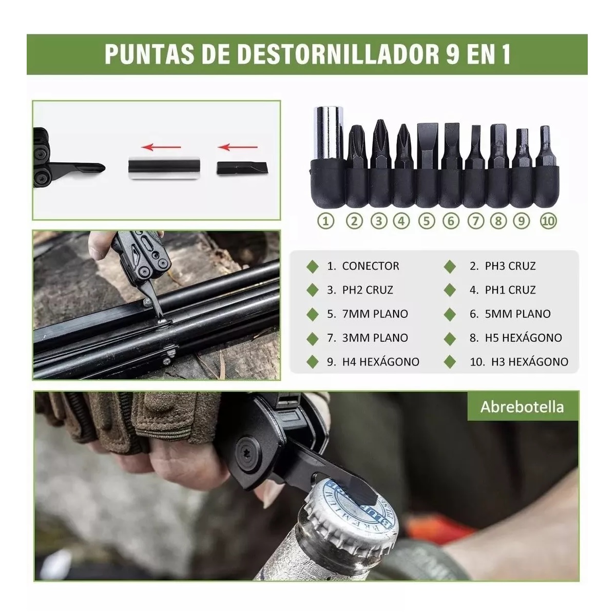 Navajas Multiherramien Pinzas Acero Inoxidable Camping Pesca