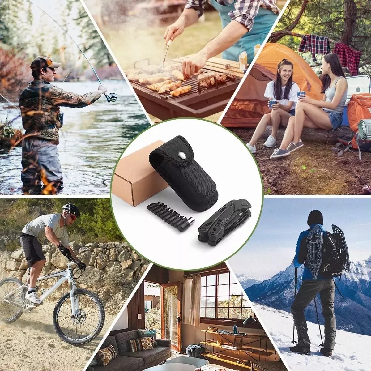 Navajas Multiherramien Pinzas Acero Inoxidable Camping Pesca