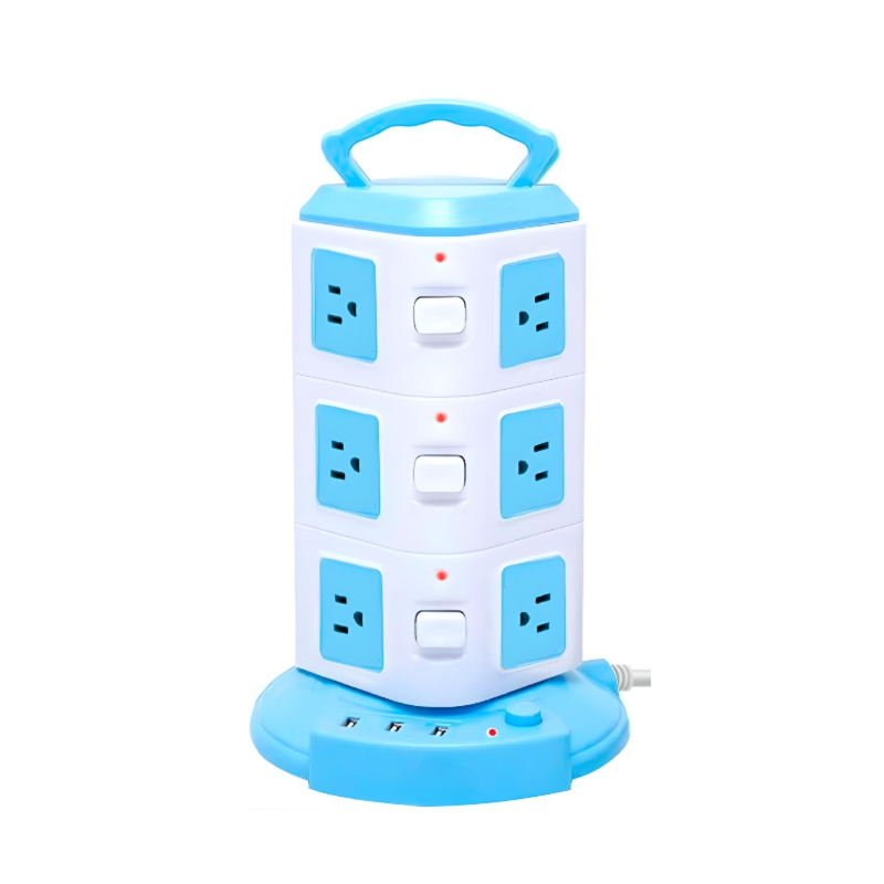 Torre Multi Contacto 3 Puertos Usb 5V 2.1A Enchufe Mexico