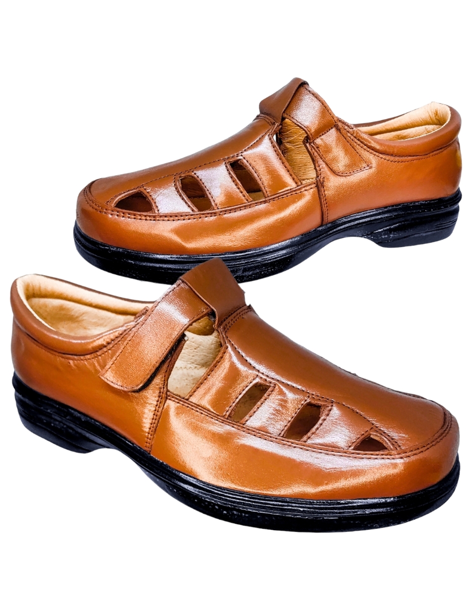 Huarache Hombre 100% Piel Borrego Forro Acojinado Suave y Ligero MD04.