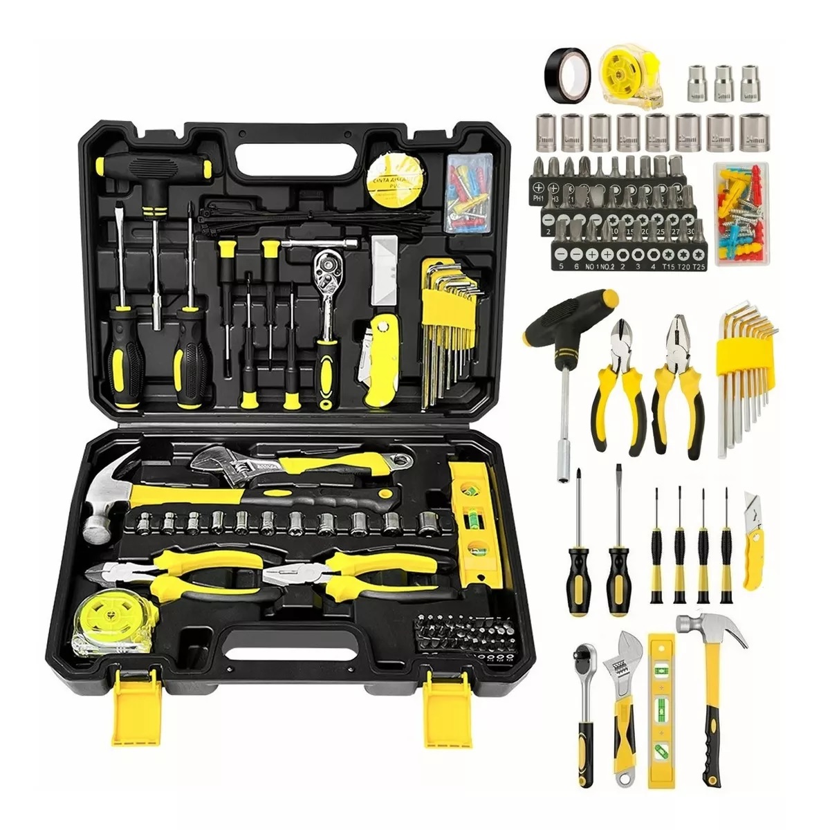 Juego De Herramientas Mecánicas Domésticas Reparación 98Pzs