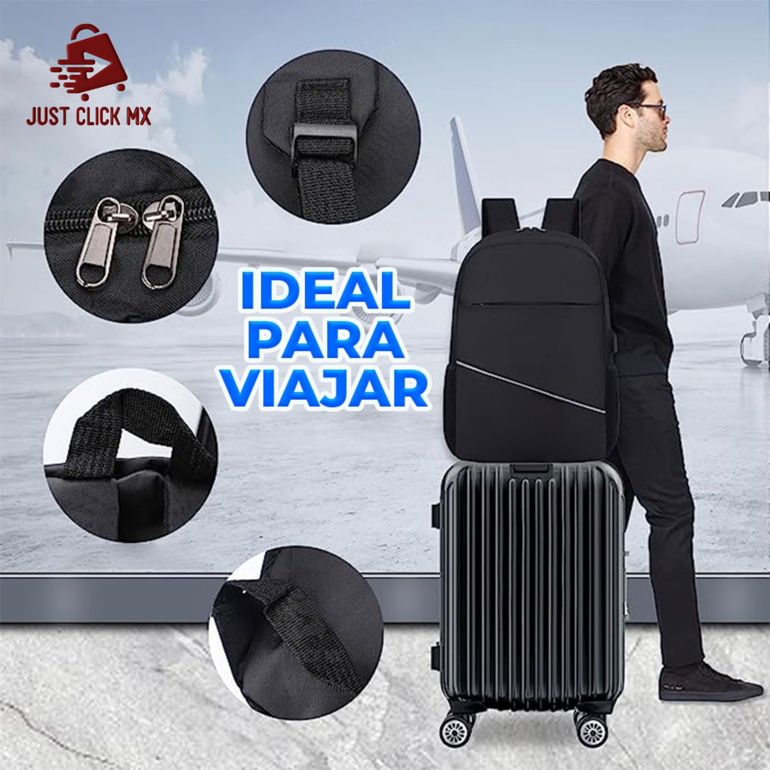 Juego Set 3 Mochilas Escolar y Viaje Con Puerto USB