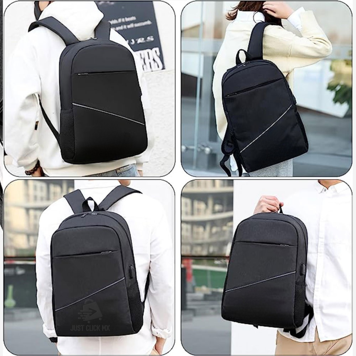 Juego Set 3 Mochilas Escolar y Viaje Con Puerto USB