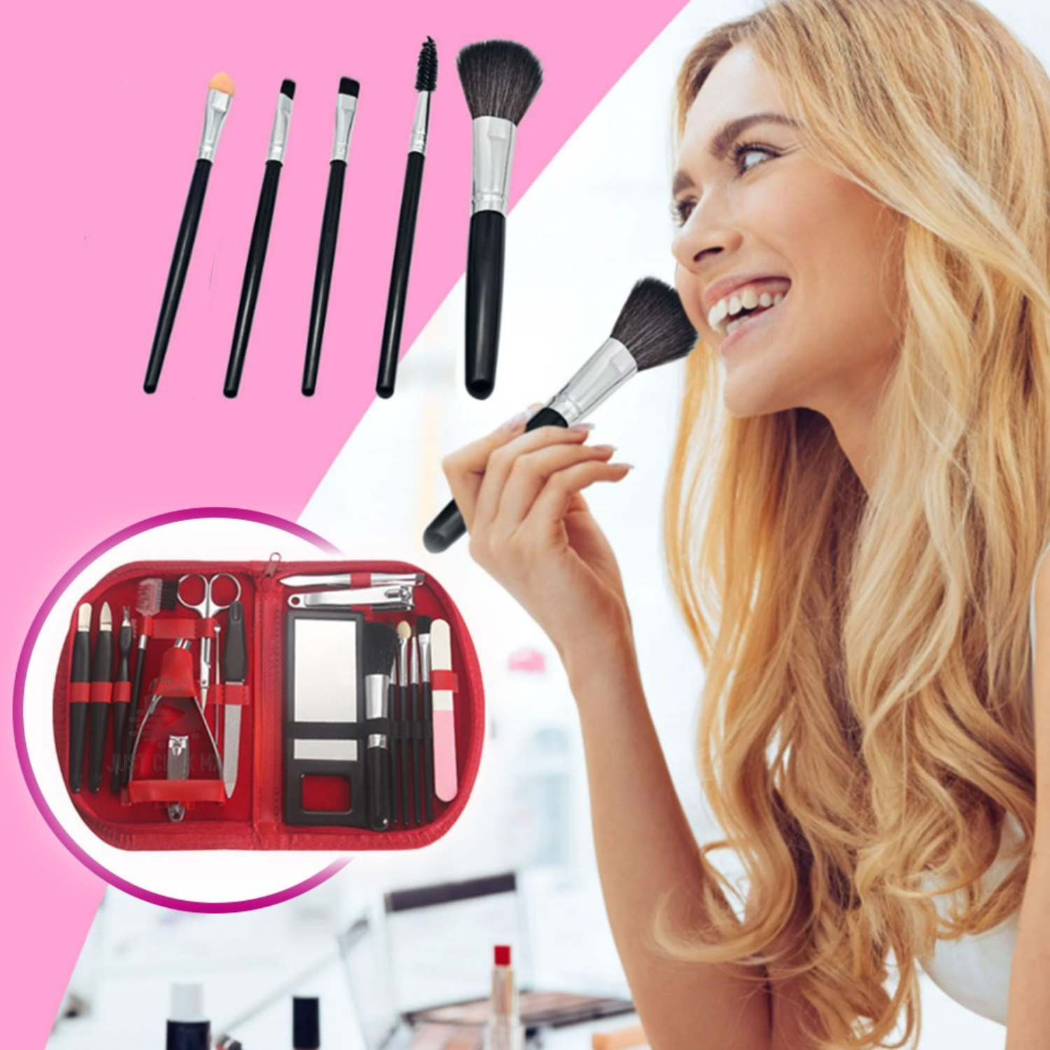 Estuche Set De Belleza e Higiene Para Viaje 18 Piezas Para Cuidado Completo