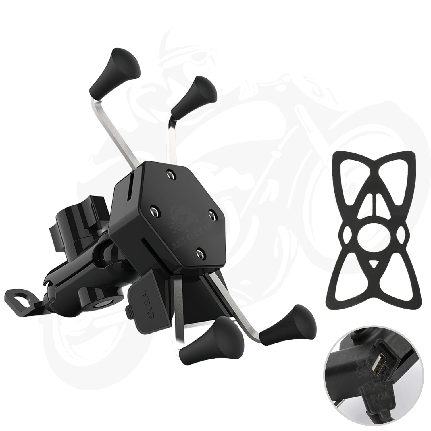 Soporte Porta Celular Para Motocicleta Con Cargador USB e Interruptor