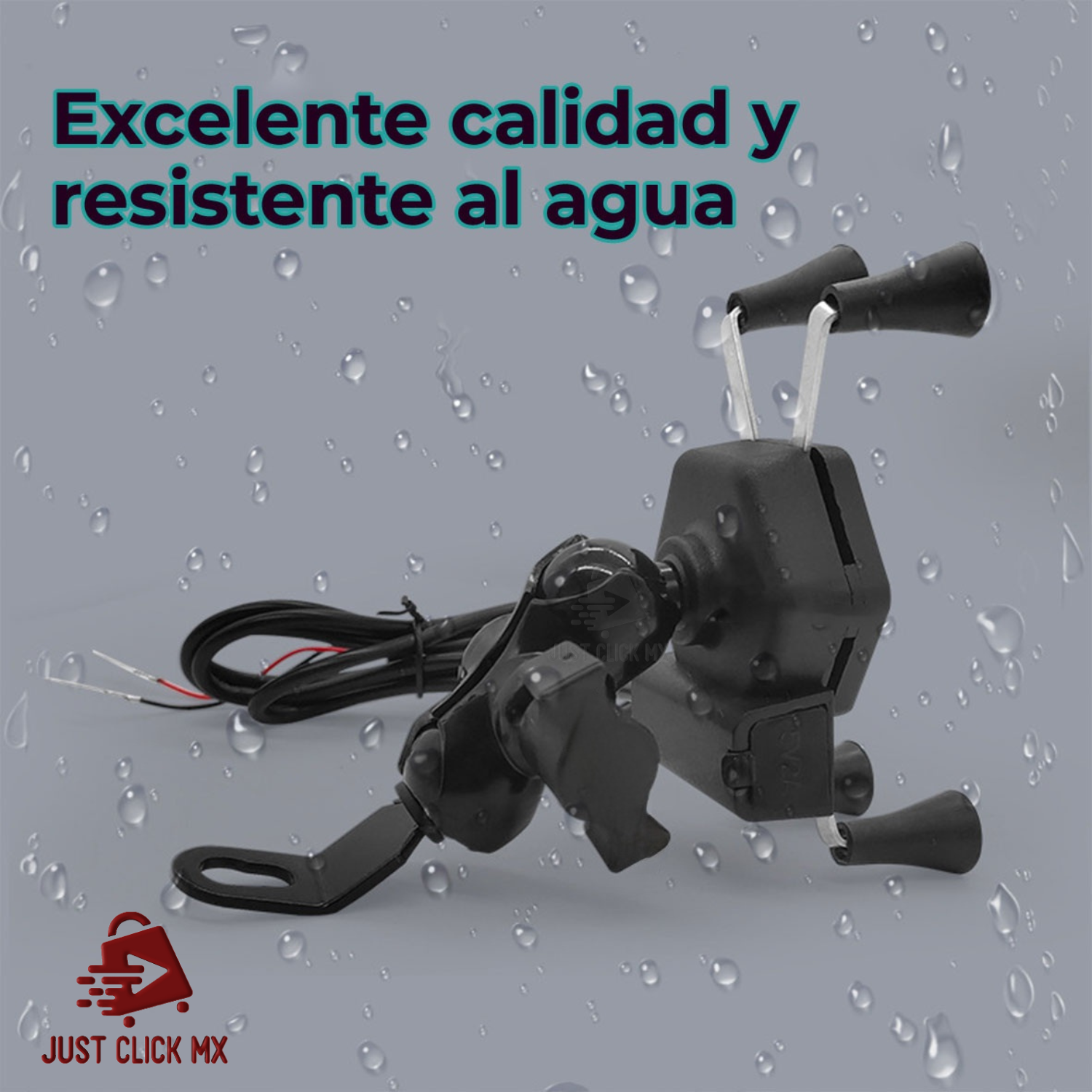 Soporte Porta Celular Para Motocicleta Con Cargador USB e Interruptor