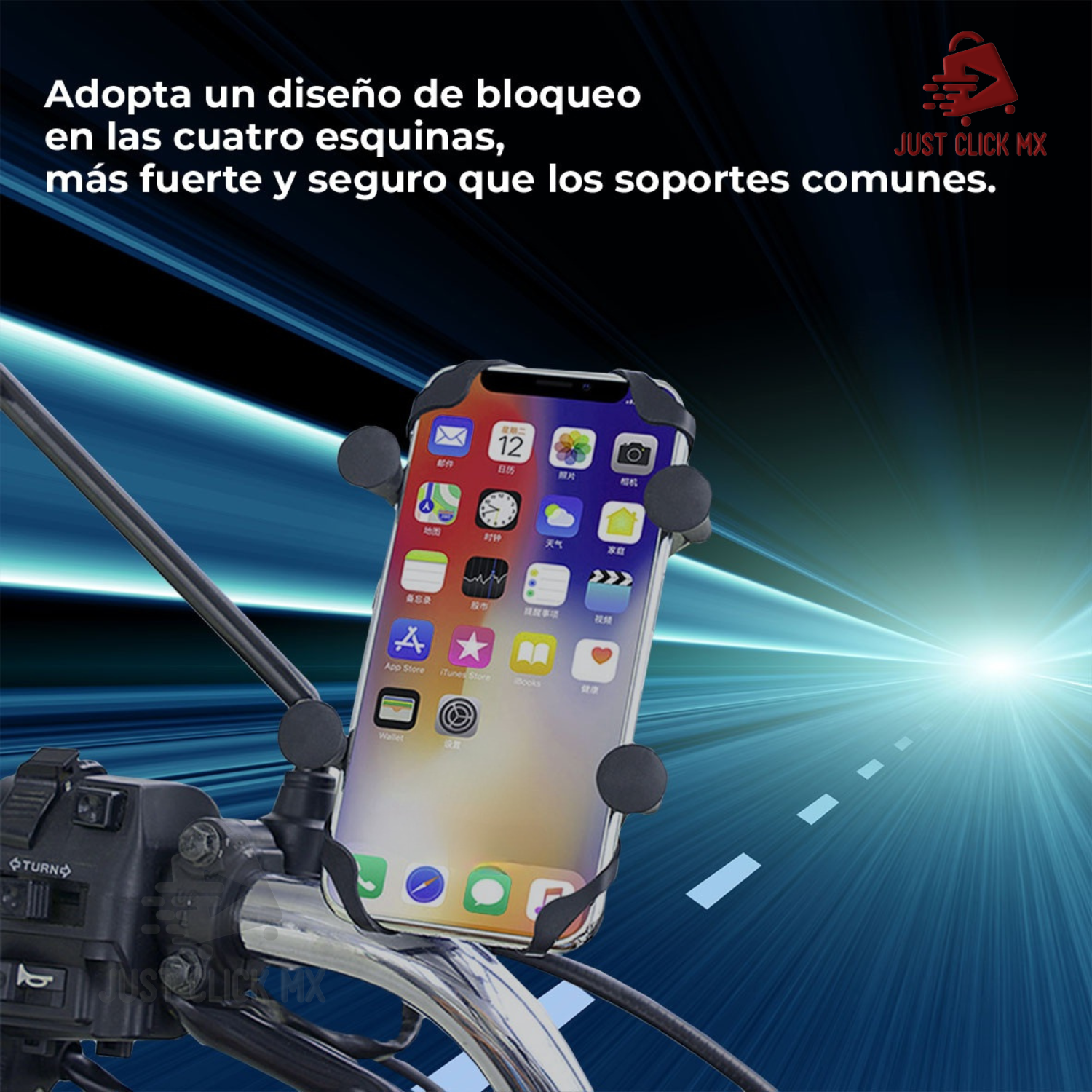 Soporte Porta Celular Para Motocicleta Con Cargador USB e Interruptor