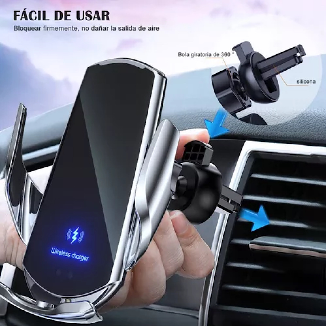 Cargador Inalambrico Para Automóvil 15w Soporte Celular Auto