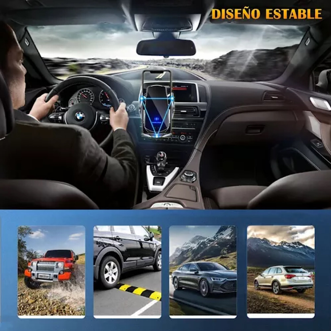 Cargador Inalambrico Para Automóvil 15w Soporte Celular Auto
