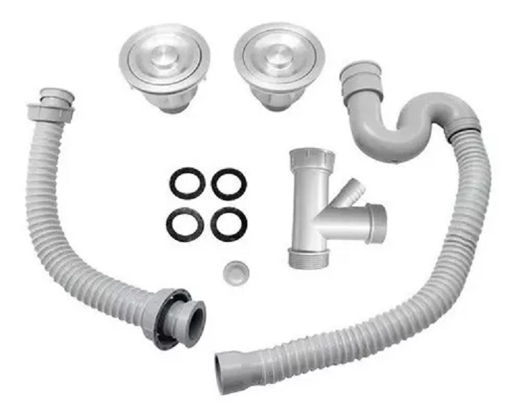 Kit Instalación Contracanasta Céspol Flexible Doble Tarja