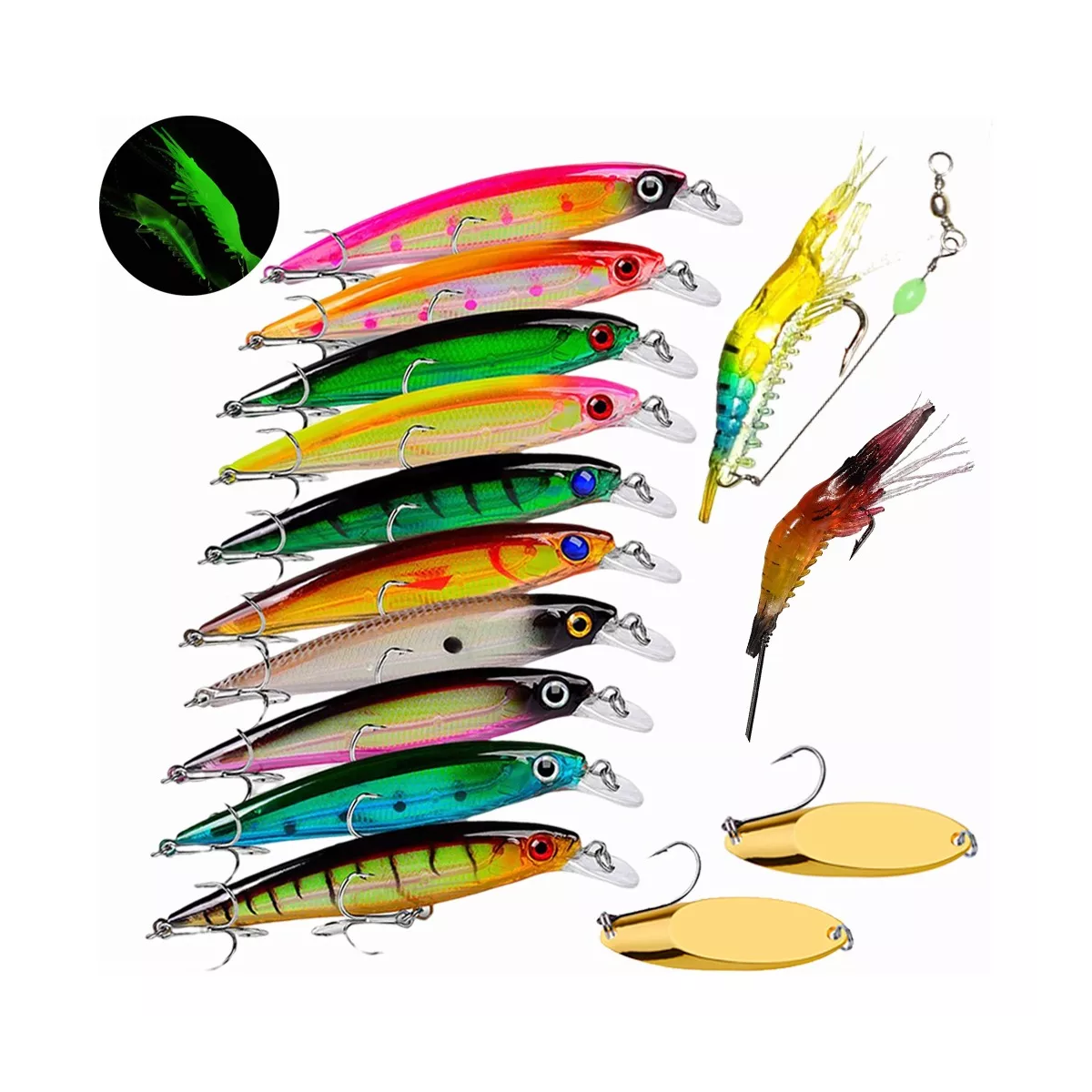 Señuelos De Pesca Curricanes De Pesca Mar Cebo 11cm 14Pzs