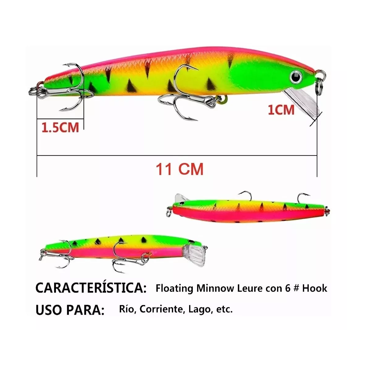 Señuelos De Pesca Curricanes De Pesca Mar Cebo 11cm 14Pzs