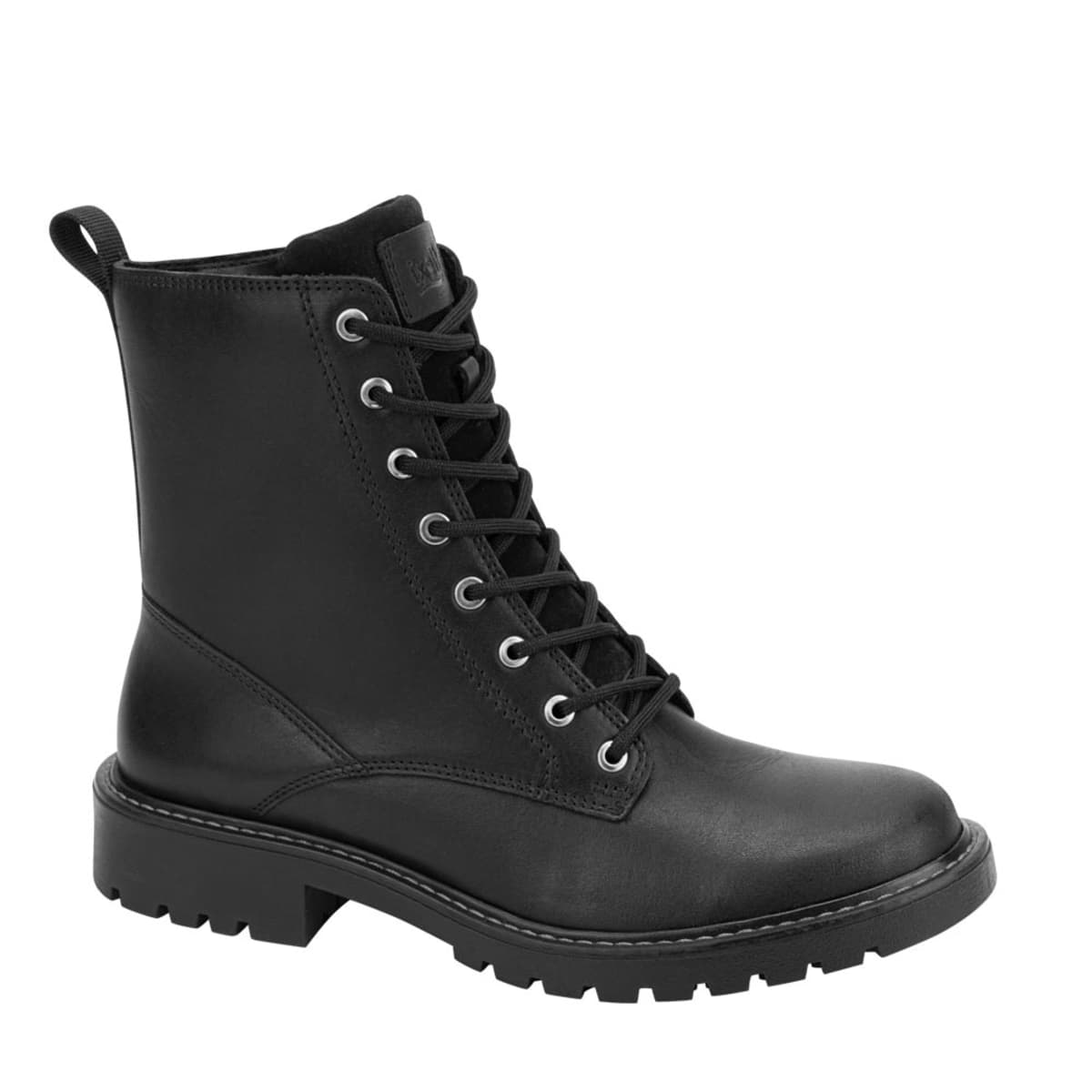 Botas Flexi de piel para mujer, estilo militar y suela track, 1097333