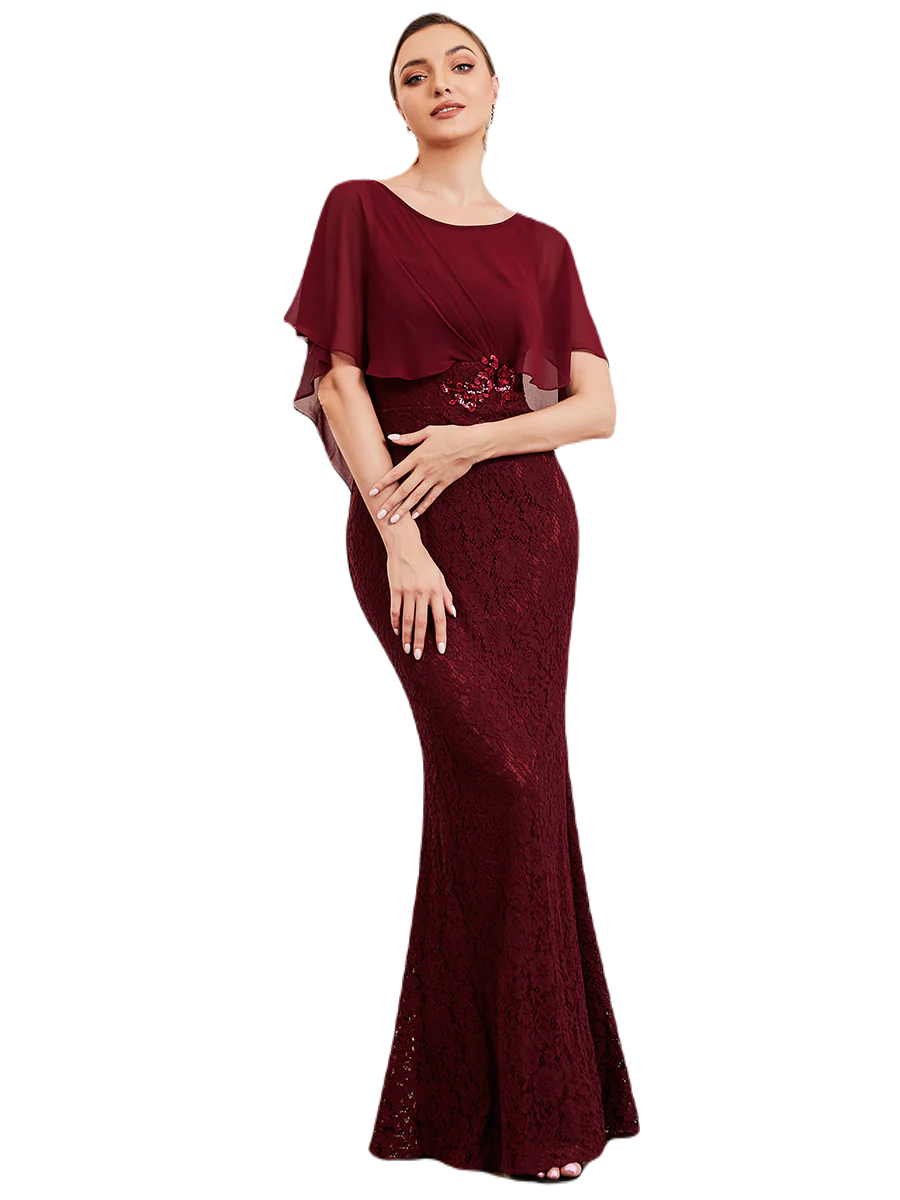 Vestidos color vino online corte sirena