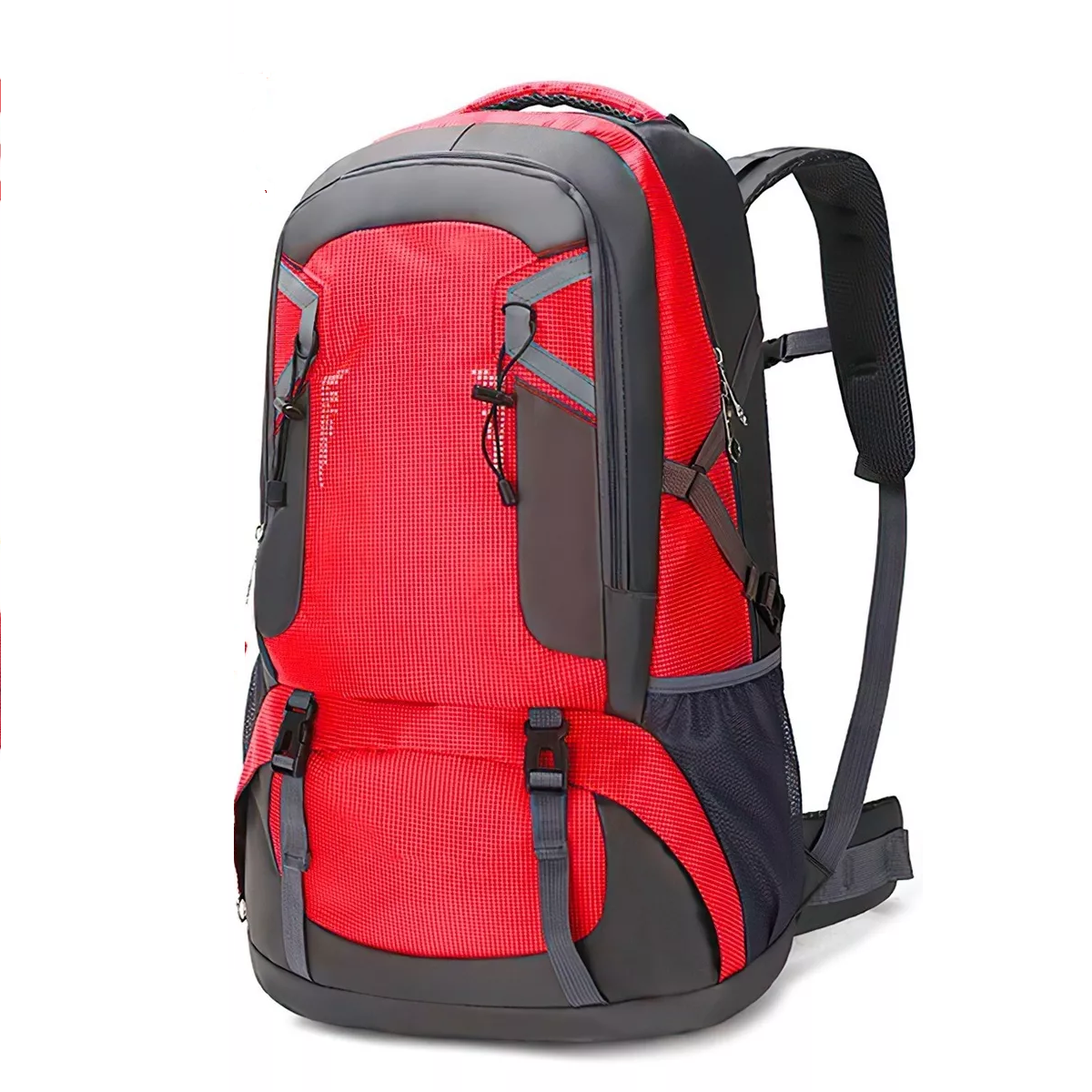 Mochila Senderismo Impermeable 60l Para Campismo Montañismo Rojo