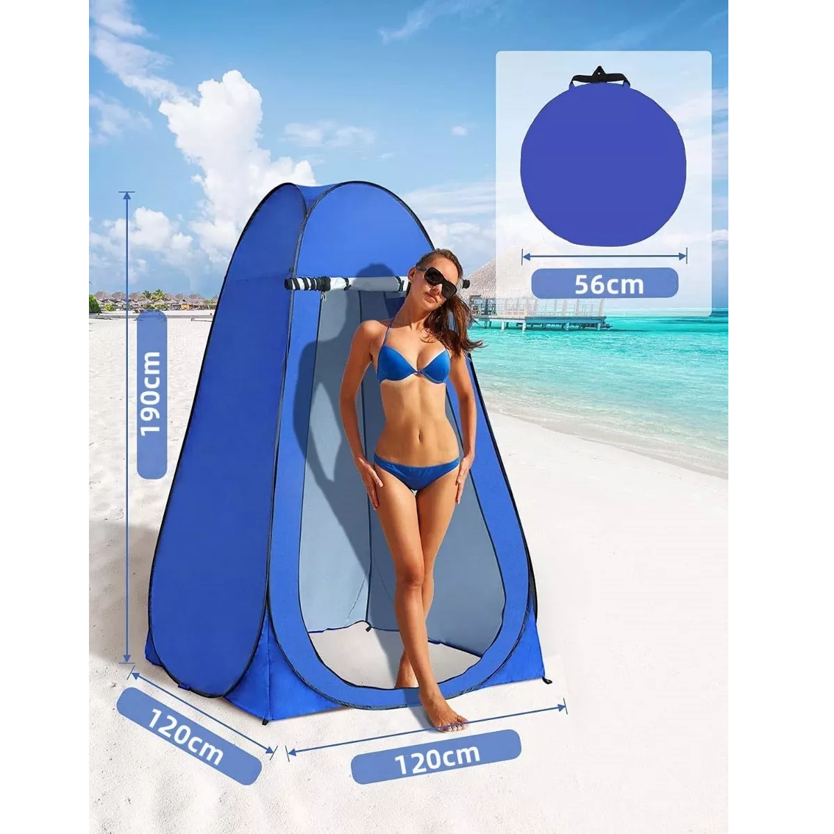 Tienda Campaña Ducha Portátil Vestidor Cambiador Pop-up Baño