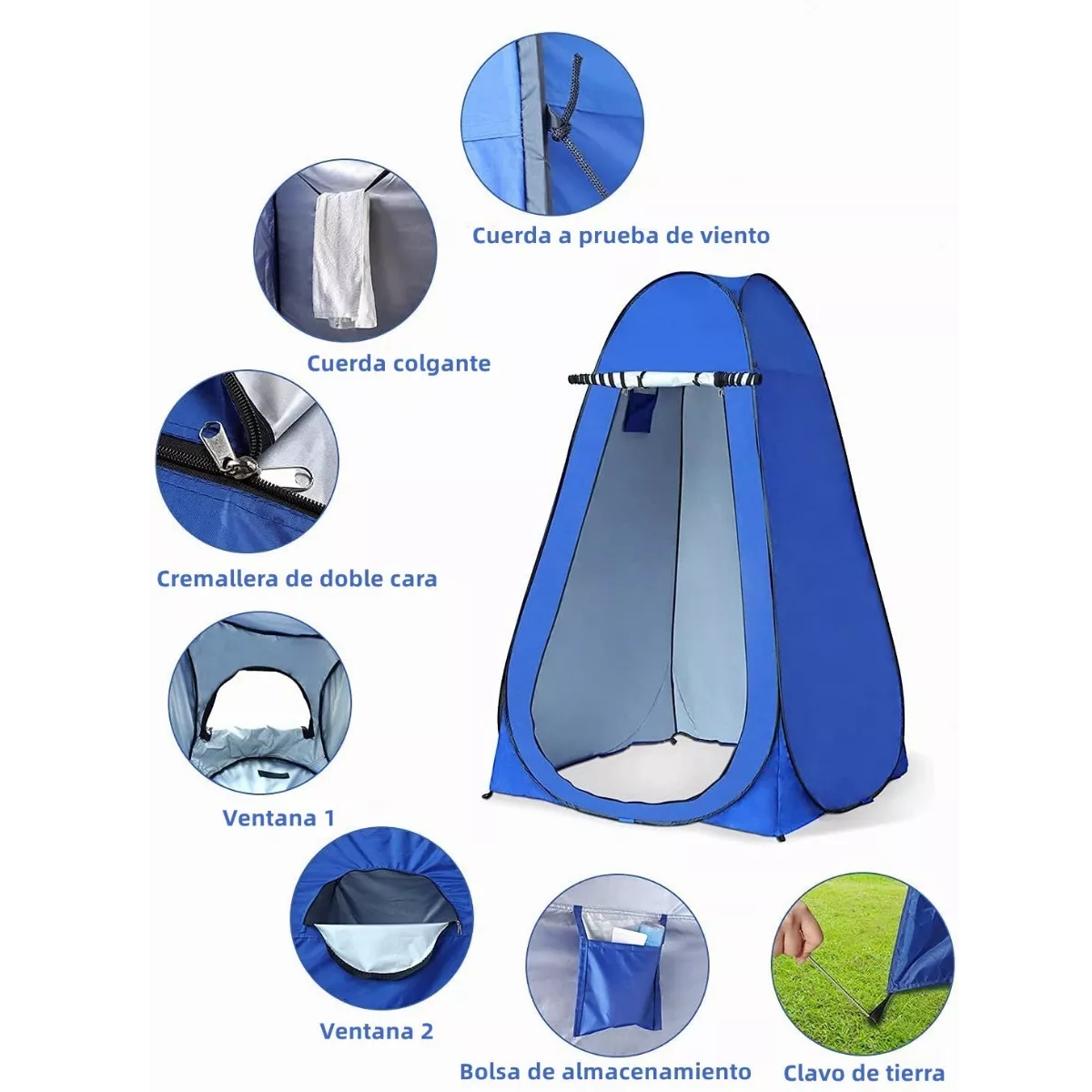 Tienda Campaña Ducha Portátil Vestidor Cambiador Pop-up Baño