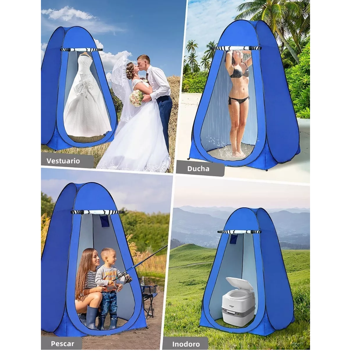 Tienda Campaña Ducha Portátil Vestidor Cambiador Pop-up Baño