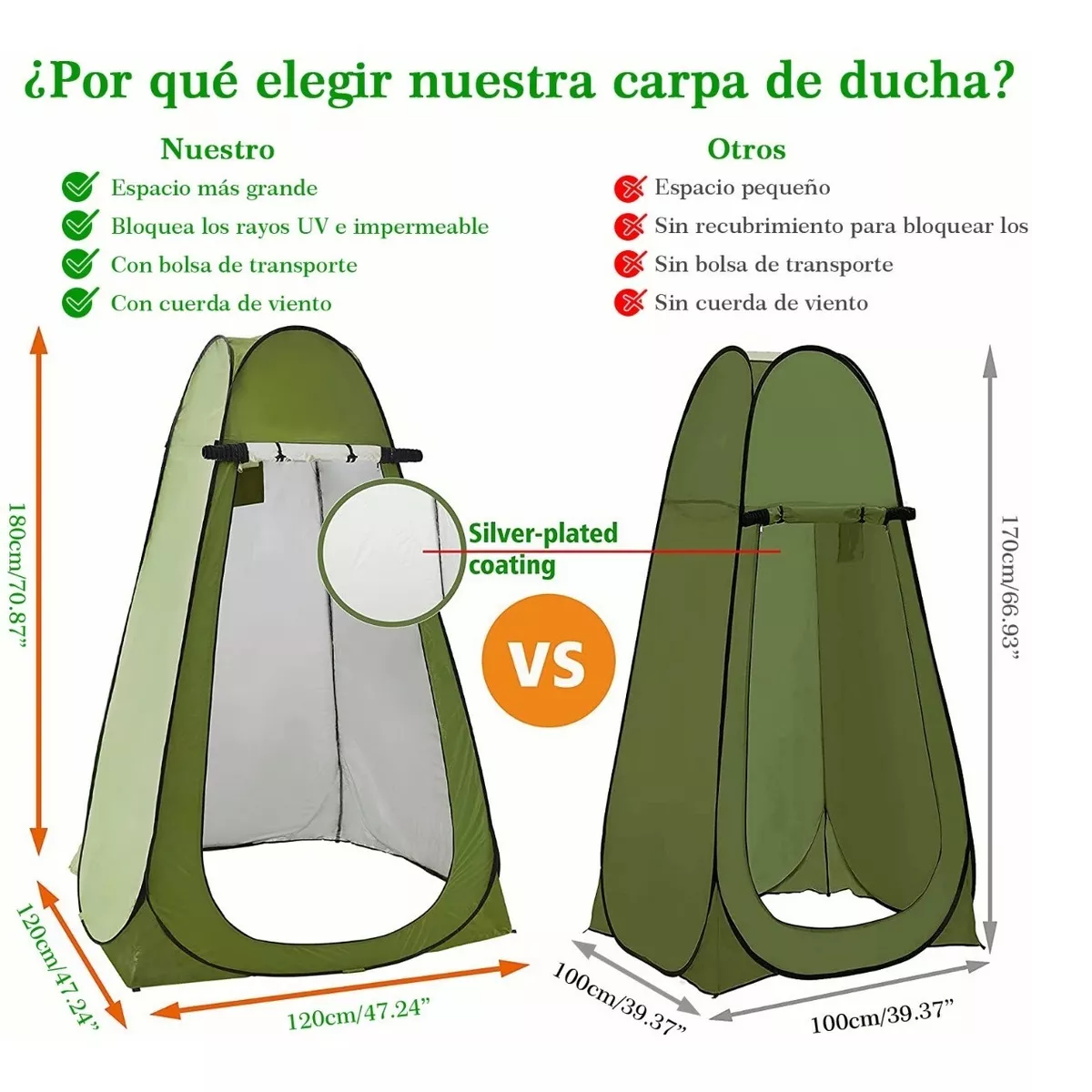 Tienda De Ducha Cambiador De Tienda Privacidad Baño Portátil